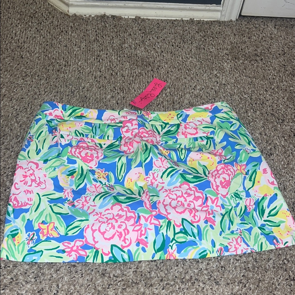 Lilly Pulitzer Vibrant Floral Mini Skirt - Pink, Blue, Green - Picture 2 of 5